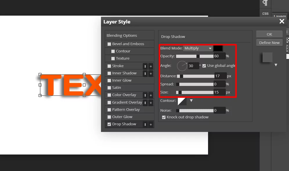 How to add shadow to text in Photopea Tutorial